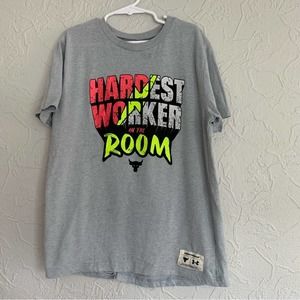 UNDER ARMOUR PROJECT ROCK HARDEST WORKER IN ROOM SHIRT YOUTH MEDIUM